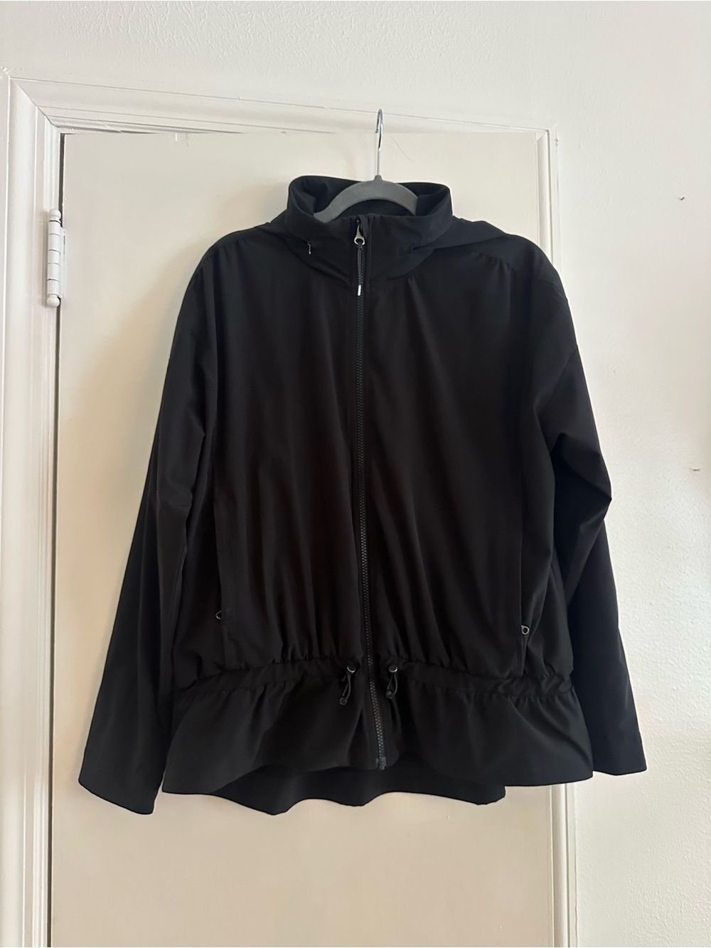 SPANX Black Drawstring Waist Zip Jacket